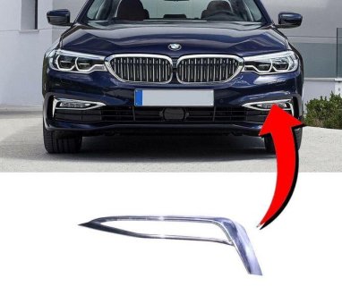 Накладка бампера левая хром 5 g30 g31 BMW 51117385283