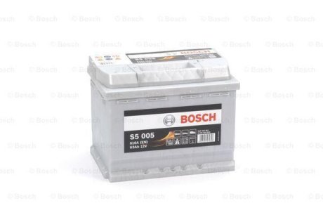 Акумулятор 63Ah-12V (S5005) (242X175X190),R 610A BOSCH 0092S50050