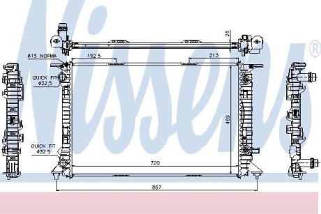 Радіатор системи охолодження NISSENS 60321