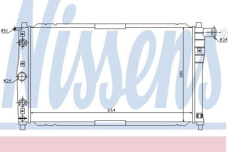 Daewoo Радіатор Охолодження Двиг. (З Осушувачем) Nubira (654X380X16) NISSENS 616591