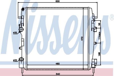 Renault Радіатор Охолодження Kangoo 1.9 Dci 02- (460X470X34) NISSENS 63762