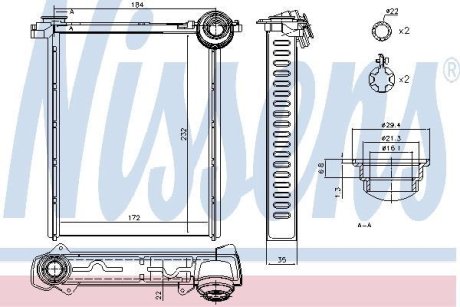 Радіатор опалювача салону NISSENS 71162