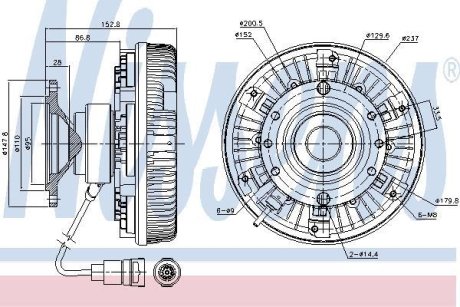 Віскомуфта вентилятора NISSENS 86028