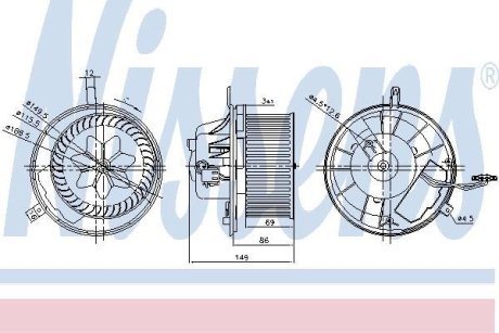 Vw Вентилятор Салона A3, Q3, Caddy Iii,Iv, Golf V,Vi, Passat, Tiguan, Touran, Skoda Octavia Ii, Yeti NISSENS 87032