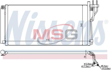 Радіатор кондиціонера NISSENS 94804