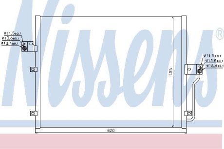 Ssangyong Радіатор Кондиціонера (Конденсатор) Без Осушувача Kyron 04-, Actyon I 2.0 05- NISSENS 94859