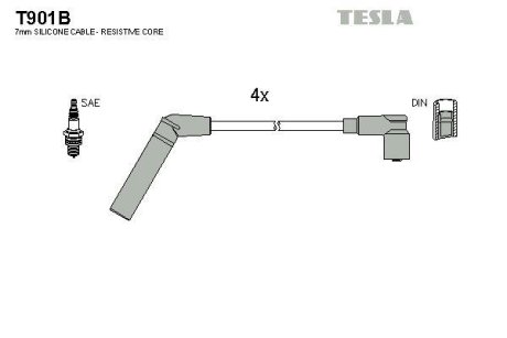 Провода Высоковольтные, Комплект Mitsubishi Colt V 1.5 (99-03) Blatna TESLA T901B